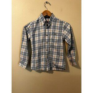 Boy's Wrangler x George Strait Blue Plaid Button Up Size M [EXCELLENT]